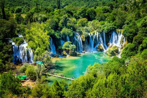 Kravice Waterfall on Trebizat River in Bosnia and Herzegovina Editorial Photo - Image of forest ...