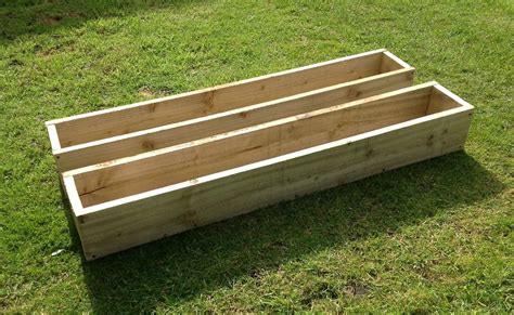2 x Large 100cm Long (39") Wooden Garden/Patio/Window Box Planters ...
