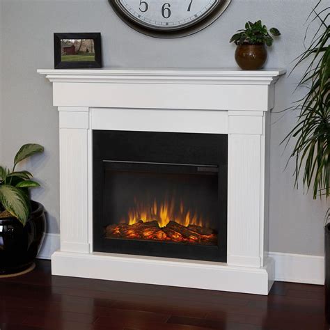 Real Flame Crawford 47 in. Slim-Line Electric Fireplace in White-8020E-W - The Home Depot