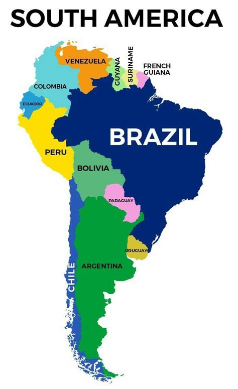Brazil Map, Brazil Travel, Brazil Facts, Brazil World Map, North America Continent Map, South ...
