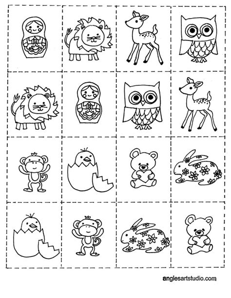 Free Coloring Page and Memory Game for Kids — Angie's Art Studio