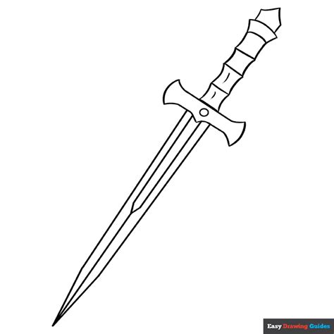 Dagger Coloring Page | Easy Drawing Guides