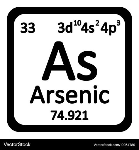 Periodic table element arsenic icon Royalty Free Vector