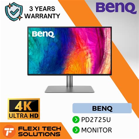 BENQ PD2725U 4K UHD Thunderbolt 3 Monitor 27 inch 3840×2160 60Hz – Flexi Tech