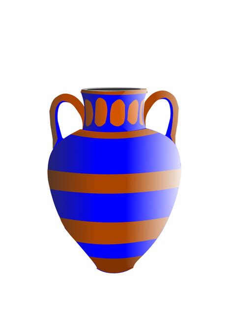 Public Domain Clip Art Image | old fashioned vase blue and brown | ID: 13947486619174 ...