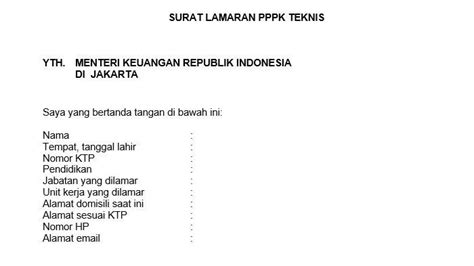 Contoh Surat Lamaran untuk Daftar PPPK Teknis 2023, Beserta Link ...