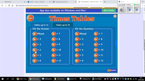 hit the button challenge - Times Tables - YouTube