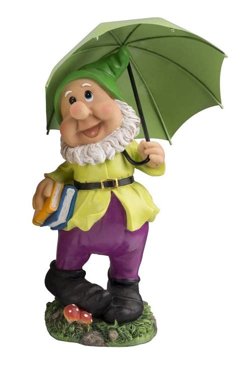 Large Garden Gnome with Green Umbrella. | Gartenzwerg, Garten, Haus und garten