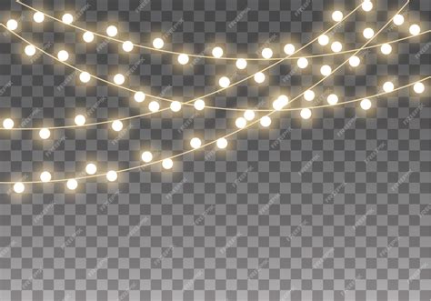 Premium Vector | Christmas lights isolated on transparent background. Set of xmas glowing ...