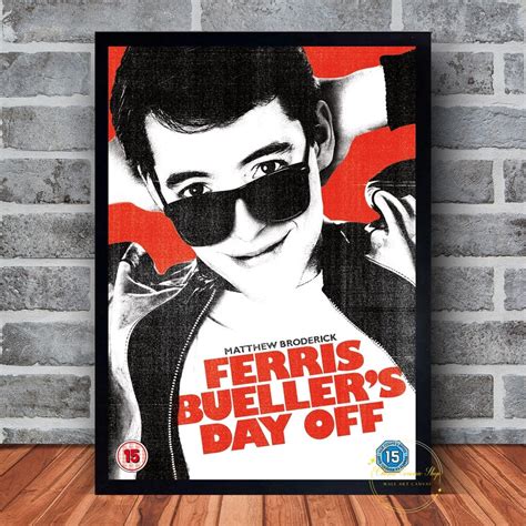 Ferris Buellers Day off Movie Poster Canvas Wall Art Family Bedroom ...