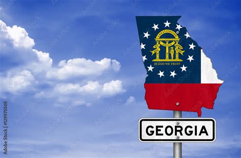 Georgia state - road sign map Stock Illustration | Adobe Stock