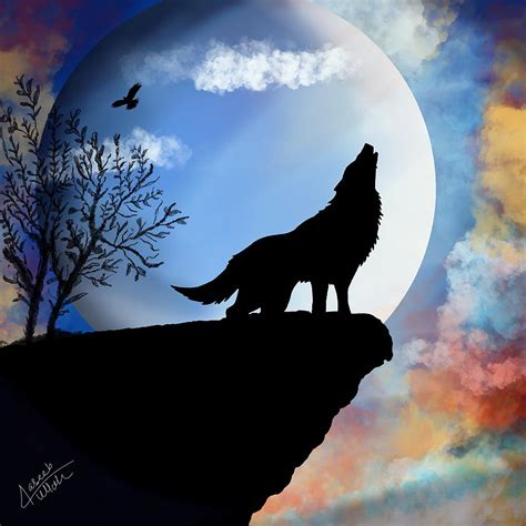 Night Wolf Digital Art by Haseebullah Soomro - Fine Art America