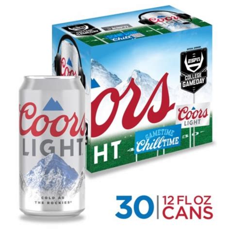 Coors Light American-style Light Lager Beer, 30 cans / 12 fl oz - Fry’s ...