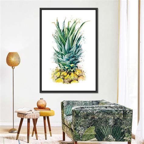 Pineapple Crown Splash Wall Art | Watercolor