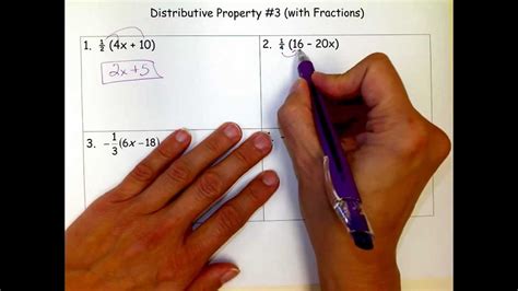 Distributive Property With Fractions Worksheet Pdf