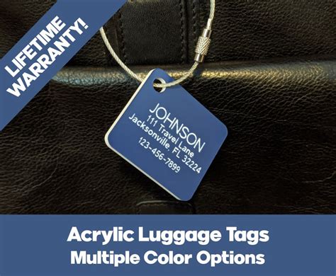 Acrylic Luggage Tag // Custom Luggage Tags // Acrylic Bag Tags | Etsy