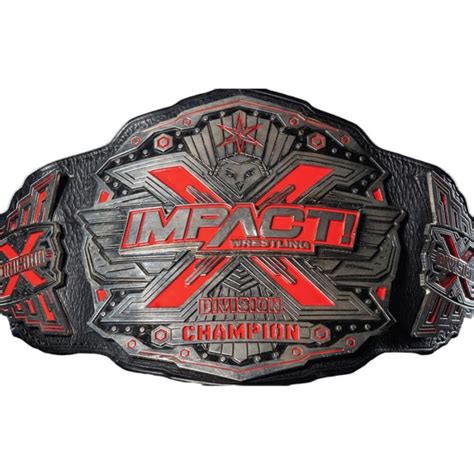 Maxan TNA Red Impact X Division Wrestling Championship Leather Belt Adult