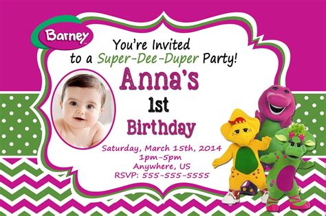 Barney Party Invitations - Mickey Mouse Invitations Templates