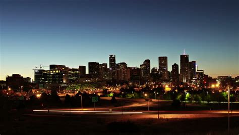 Timelapse Of The Downtown Denver Skyline Before Sunrise, With Beautiful ...