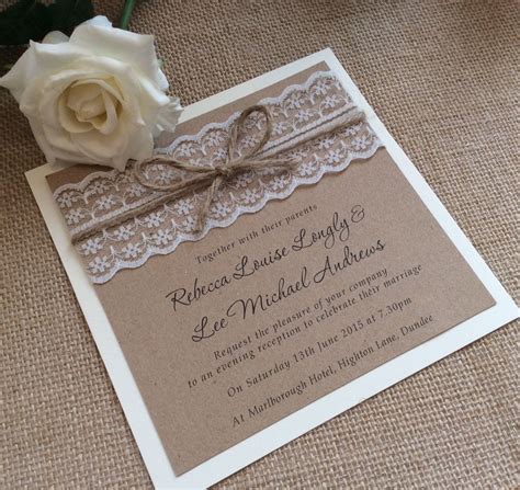 Vintage/Rustic Lace wedding invitation with by TheVowSheffield | Wedding invitations rustic lace ...