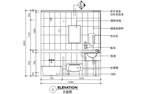 Elevation detail drawing of bathroom in dwg file. - Cadbull