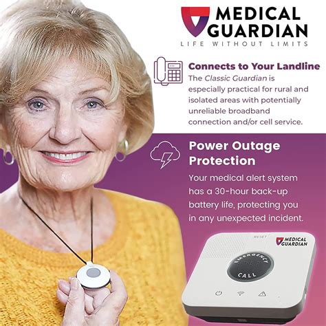 Buy Medical Guardian Classic Guardian Medical Alert System, Landline-Based Medical Alert Device ...