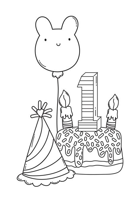 Happy Birthday 1 Year Old coloring page - Download, Print or Color Online for Free
