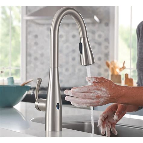 MOEN Essie Touchless Single-Handle Pull-Down Sprayer Kitchen Faucet with MotionSense Wave and ...