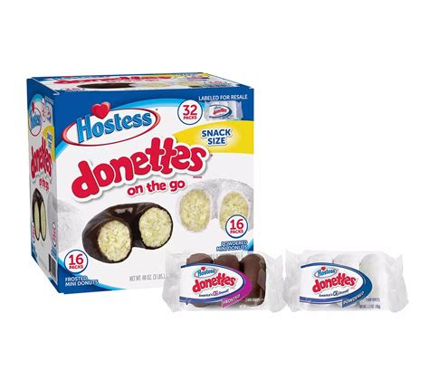 Hostess Mini Powdered Donettes and Frosted Chocolate Mini Donettes, 32 pack - Walmart.com ...