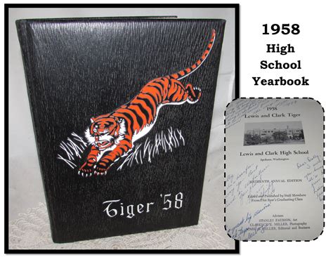 Vintage 1958 Lewis & Clark High School Tiger Annual Yearbook | Etsy