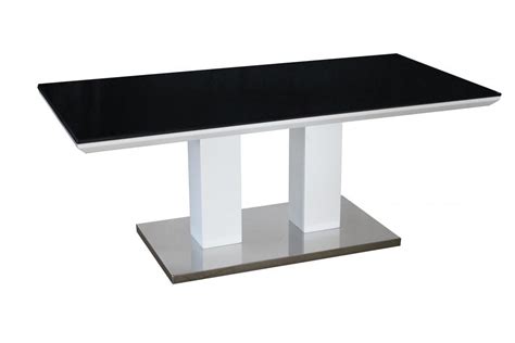 Coffee Table in Black Glass and White High Gloss - Homegenies