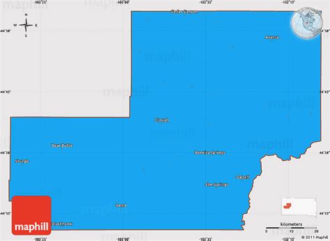 Political Simple Map of Meade County, cropped outside