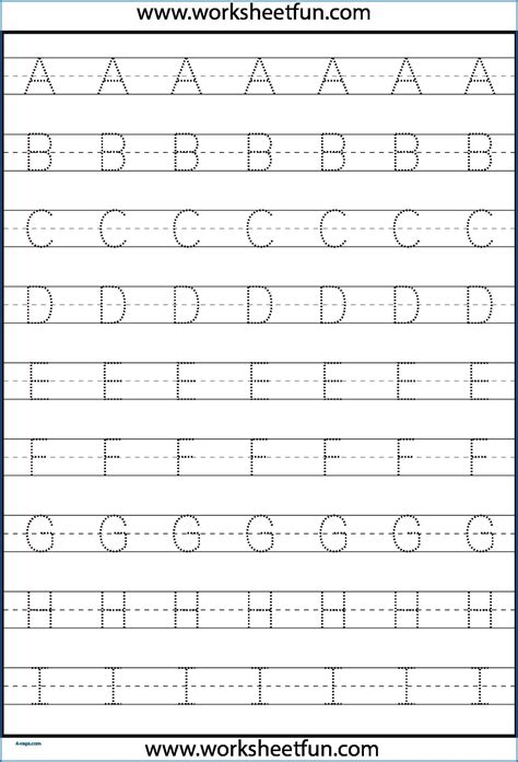 Dotted Line Letters For Tracing - TracingLettersWorksheets.com