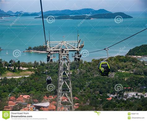 LangKawi Cable Car and Islands Editorial Stock Photo - Image of malaysia, clouds: 95687133