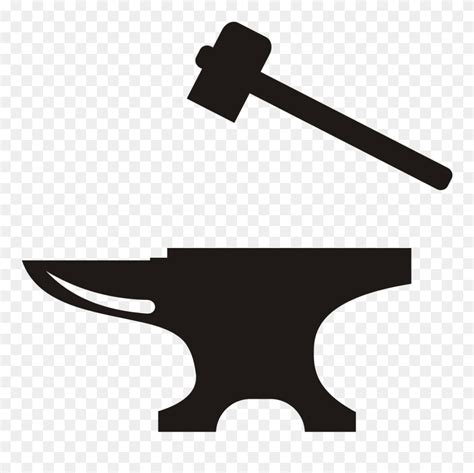 Anvil Blacksmith Hammer Clip Art - Anvil Black And White Clipart - Png ...