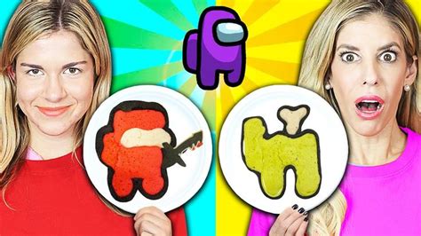 Among Us Twin Pancake Art Challenge! Rebecca Maddie Challenges ...