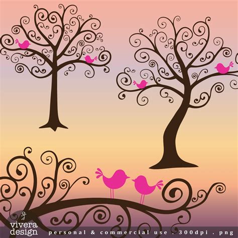 Whimsical Tree Clip Art The Dreamy Tree by viveradesign on Etsy