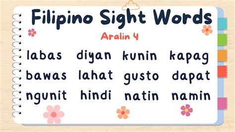 Filipino Sight Words For Grade 1 - Printable Online