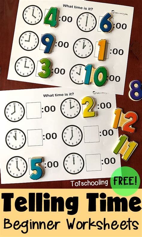 Telling Time Preschool Worksheets | Totschooling - Toddler, Preschool, Kindergarten Educational ...