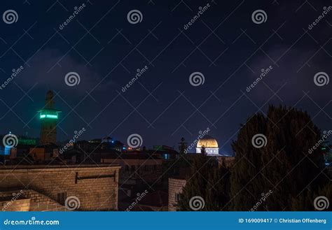 Dome of the Rock at Night - Jerusalem, Israel Stock Image - Image of ...