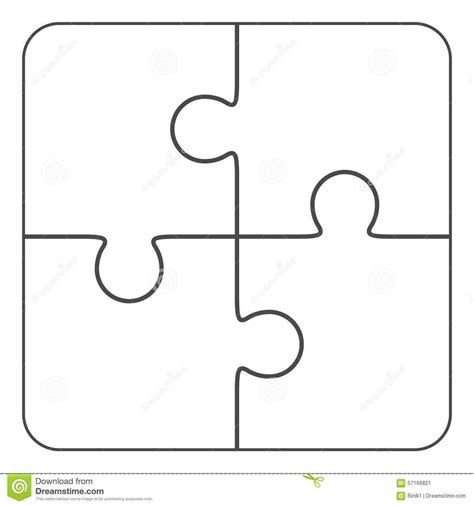 Jigsaw Puzzle Blank 2X2, Four Pieces Stock Illustration intended for ...