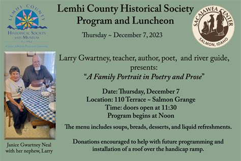 Lemhi County Historical Society & Sacajawea Center Program and Luncheon ...