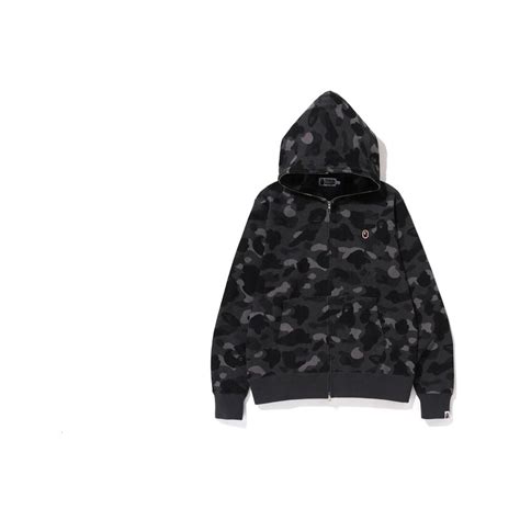 BAPE Color Camo Thermal Full Zip Hoodie BlackBAPE Color Camo Thermal Full Zip Hoodie Black - OFour