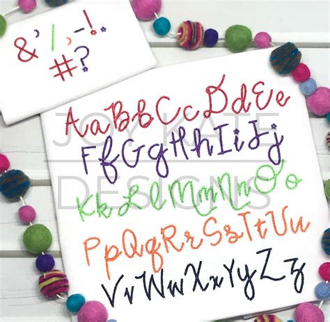 Stacey Script Chain Stitch Embroidery Font | Joy Kate Designs