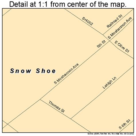 Snow Shoe Pennsylvania Street Map 4271600