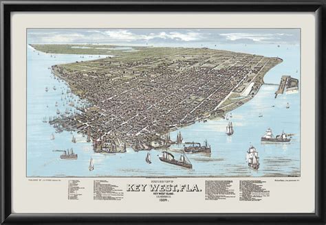 Key West FL 1894 (Color) Restored Map | Vintage City Maps