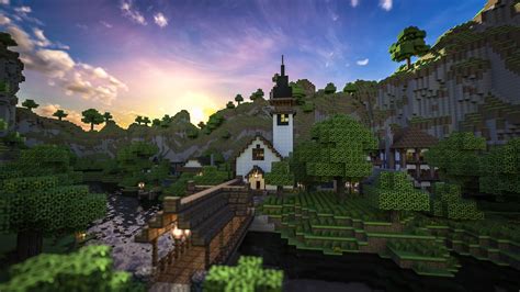 Minecraft Home Sundown | Minecraft farm, Minecraft wallpaper, Minecraft city