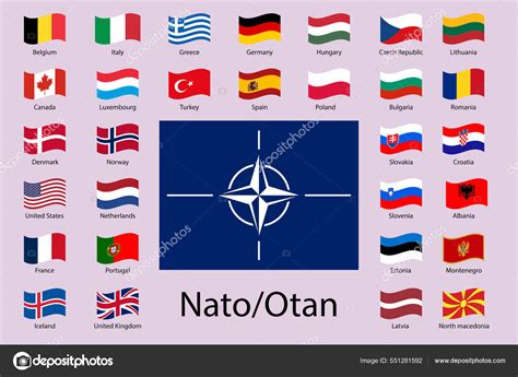 Nato Flag All Flags Member Countries Stock Vector by ©belitaart13 551281592