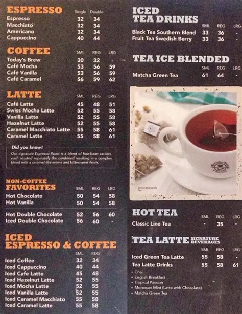 The Coffee Bean & Tea Leaf Menu - Zomato Indonesia