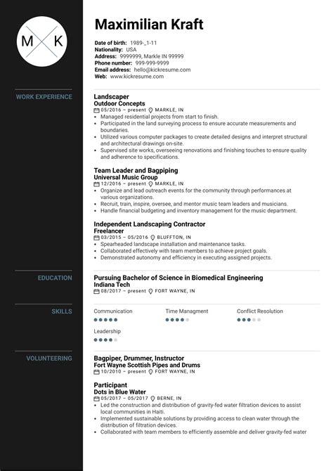 Landscape Worker Resume Example | Kickresume